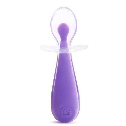 먼치킨 Munchkin Gentle Scoop Silicone Training Spoons, Pink and Purple