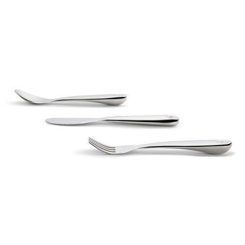 먼치킨 Munchkin Polish Stainless Steel Toddler Fork, Knife and Spoon Set