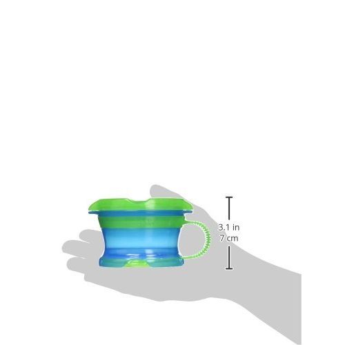 먼치킨 Munchkin Deluxe Snack Catcher with Lid, 9 Ounce, 2 Pack, Blue/Green