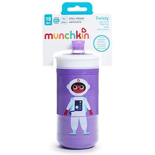 먼치킨 Munchkin Twisty Mix & Match Character Sippy Cup, 9 Oz, Purple