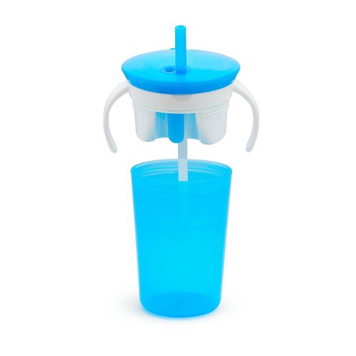 먼치킨 Munchkin SnackCatch & Sip 2-in-1 Snack Catcher and 2 Piece Spill-Proof Cup, Blue