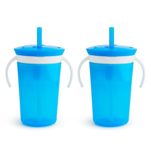 먼치킨 Munchkin SnackCatch & Sip 2-in-1 Snack Catcher and 2 Piece Spill-Proof Cup, Blue