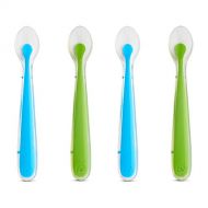 Munchkin Gentle Silicone Spoons, Blue/Green, 4 Pack