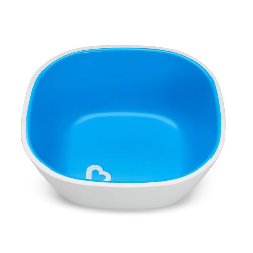 먼치킨 Munchkin Color Me Hungry Splash 7pc Toddler Dining Set  Plate, Bowl, Cup, and Utensils in a Gift Box, Blue