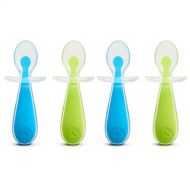 Munchkin 4 Piece Silicone Trainer Spoon, Blue/Green