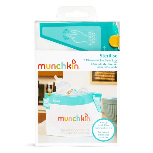 먼치킨 Munchkin Latch Microwave Sterilize Bags, 180 Uses, 6 Pack