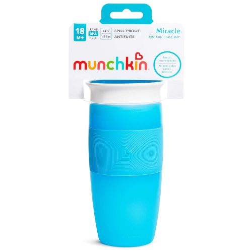 먼치킨 Munchkin Miracle 360 Sippy Cup, Blue, 14 Ounce