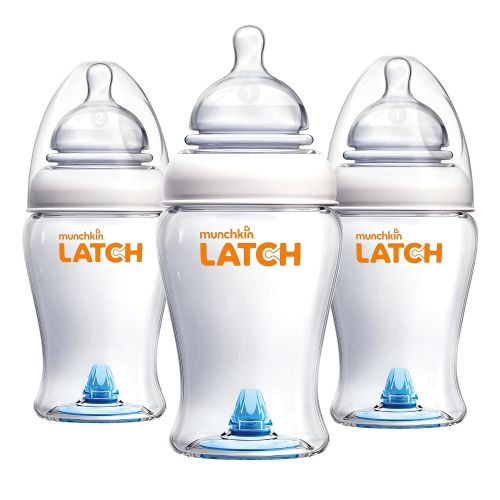 먼치킨 Munchkin Latch Anti-Colic Baby Bottle with Ultra Flexible Breast-like Nipple, BPA Free, 8 Ounce, 3 Pack