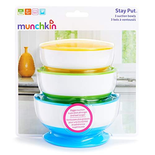 먼치킨 Munchkin Stay Put Suction Bowl, 3 Pack