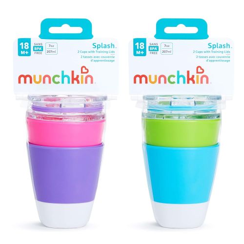 먼치킨 Munchkin Splash Toddler Cups with Training Lids, 7 Oz, 4 Pack