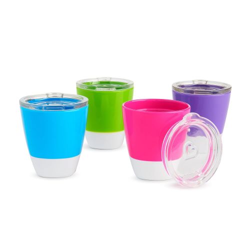 먼치킨 Munchkin Splash Toddler Cups with Training Lids, 7 Oz, 4 Pack
