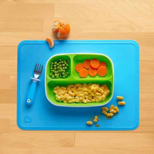 먼치킨 Munchkin Silicone Placemats for Kids, 2 Pack, Blue/Purple