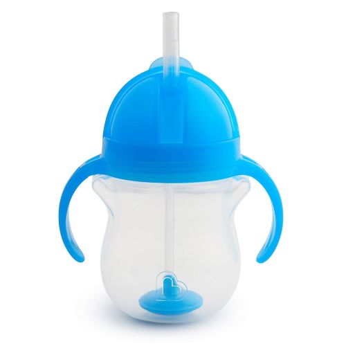 먼치킨 Munchkin Click Lock Weighted Straw Cup, 7 Ounce, Blue, Pack of 1