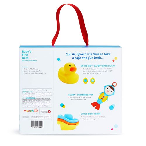 먼치킨 Munchkin Babys First Bath, 3 Piece Bath Toy Gift Set, Bath Gift Set