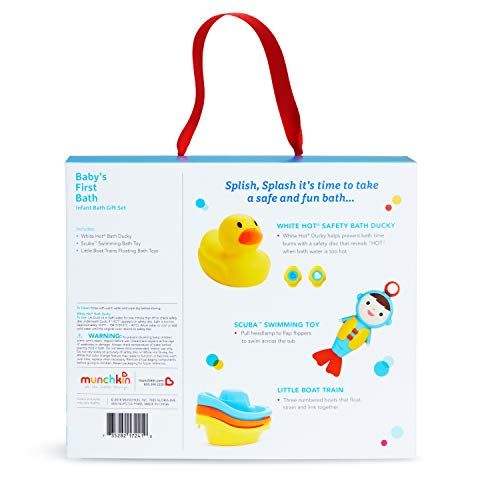 먼치킨 Munchkin Babys First Bath, 3 Piece Bath Toy Gift Set, Bath Gift Set