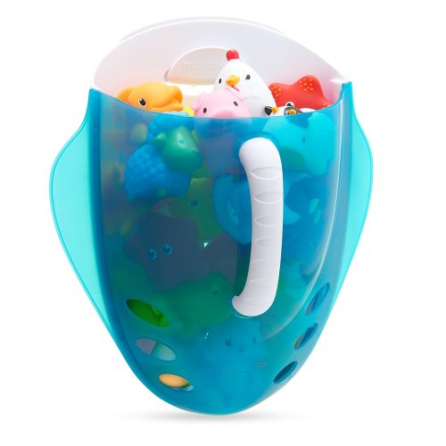 먼치킨 Munchkin Scoop Drain and Store Bath Toy Organizer, Blue