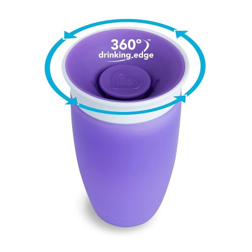 먼치킨 Munchkin Miracle 360 Sippy Cup, Pink/Purple, 10 Oz, 2 Count