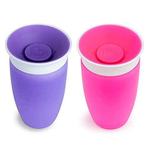 먼치킨 Munchkin Miracle 360 Sippy Cup, Pink/Purple, 10 Oz, 2 Count