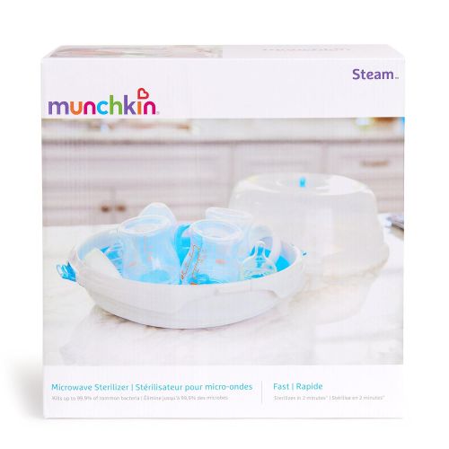 먼치킨 Munchkin Steam Guard Microwave Bottle Sterilizer , White , 12.5x11.3x6.7 Inch (Pack of 1)