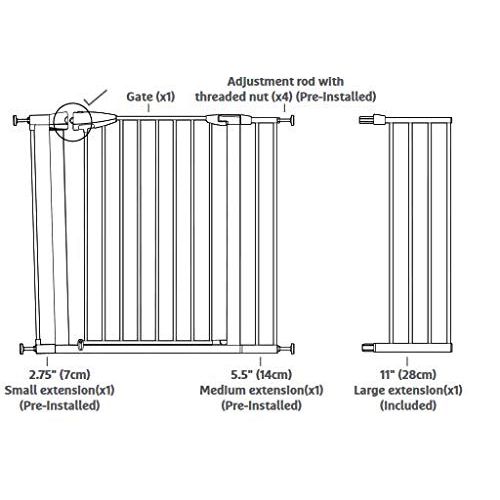 먼치킨 Munchkin Easy Close XL Metal Baby Gate, 29.5 - 51.6 Wide, Black, Model MK0009-111