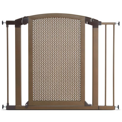 먼치킨 Munchkin Decorative Metal Pressure Mount Baby Gate for Stairs, Hallways and Doors, MKSA0658-011, Bronze