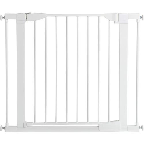 먼치킨 Munchkin Auto Close Pressure Mount Baby Gate for Stairs, Hallways and Doors, Metal, White, Model MK0006-022