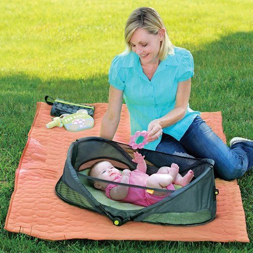 먼치킨 Munchkin Brica Fold N Go Travel Bassinet, Grey