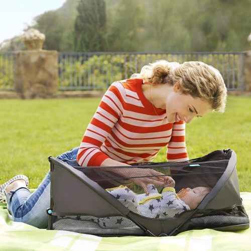 먼치킨 Munchkin Brica Fold N Go Travel Bassinet, Grey