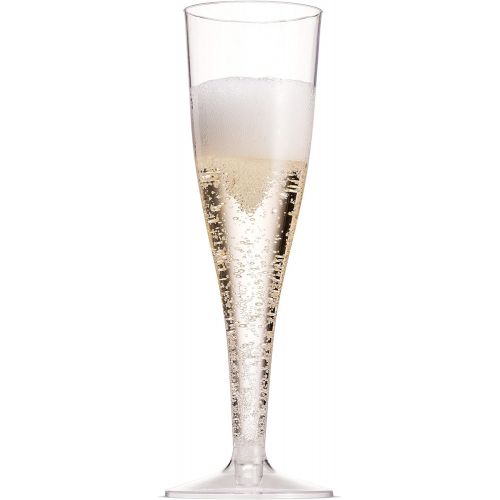  [아마존베스트]Munfix 50 Plastic Champagne Flutes 5 Oz Clear Plastic Toasting Glasses Disposable Wedding Party Cocktail Cups