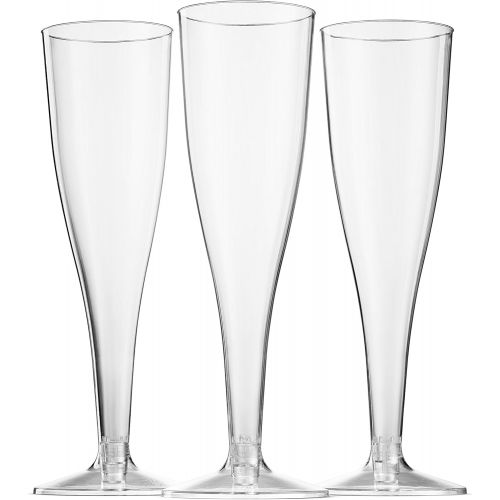  [아마존베스트]Munfix 50 Plastic Champagne Flutes 5 Oz Clear Plastic Toasting Glasses Disposable Wedding Party Cocktail Cups