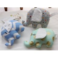 /MunkysbyClaire Elephants - baby gift, rattle, toy