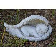 /MurphyStatuary Concrete Baby Angel Wings Memorial Garden Statue