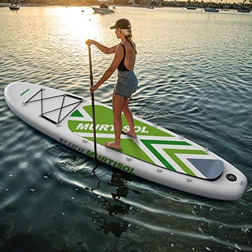  MURTISOL 10.5336 Inflatable Paddle Board Stand Up Paddle Board with Premium Accessories Dual Chamber Triple Action Pump 10L Waterproof Bag Adjustable Paddle Ankle Leash Multifuncti