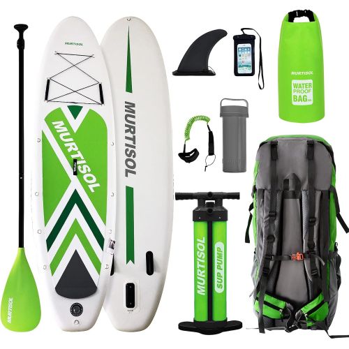  MURTISOL 10.5336 Inflatable Paddle Board Stand Up Paddle Board with Premium Accessories Dual Chamber Triple Action Pump 10L Waterproof Bag Adjustable Paddle Ankle Leash Multifuncti