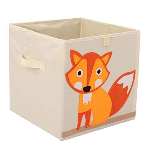  [아마존베스트]Murtoo Toy Bin Foldable Storage Cube Box Eco Friendly Fabric Toy Storage Cubes Organizer for Kids Toy Chest, 11 Inch (Fox)