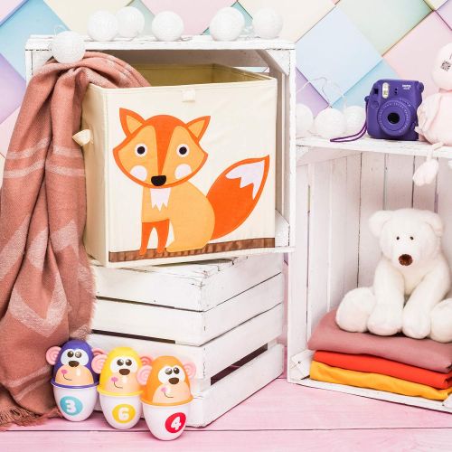  [아마존베스트]Murtoo Toy Bin Foldable Storage Cube Box Eco Friendly Fabric Toy Storage Cubes Organizer for Kids Toy Chest, 11 Inch (Fox)