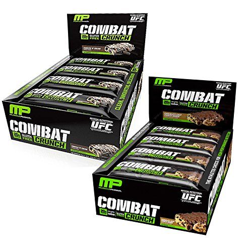  Muscle Pharm Combat Crunch Chocolate Chip Cookie Dough 12 BarsCookies & Cream 12 Bars