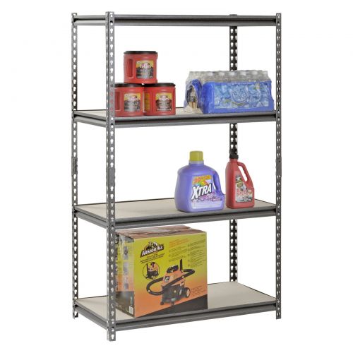  Edsal Muscle Rack 4-Shelf Steel Shelving, Silver-Vein, 18 D x 36 W x 60 H