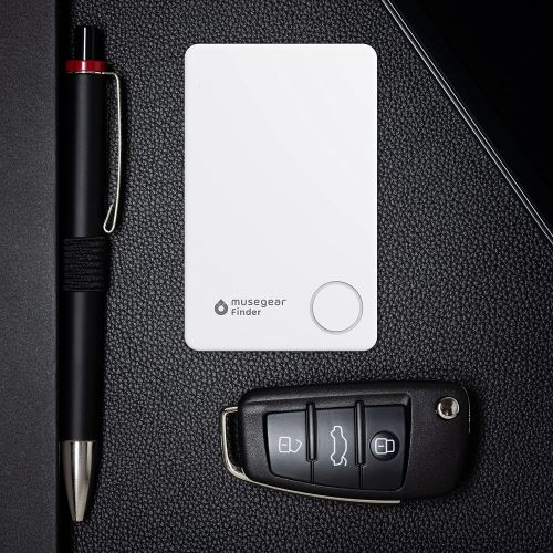  [아마존베스트]musegear Key Finder with Bluetooth App, Flat Finder, Loud Keyfinder for Mobile Phone in White, GPS Tracking/Pairing, Key Find