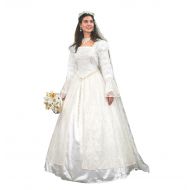 Museum Replicas Renaissance Wedding Gown & Veil w/Flowers and Pearls