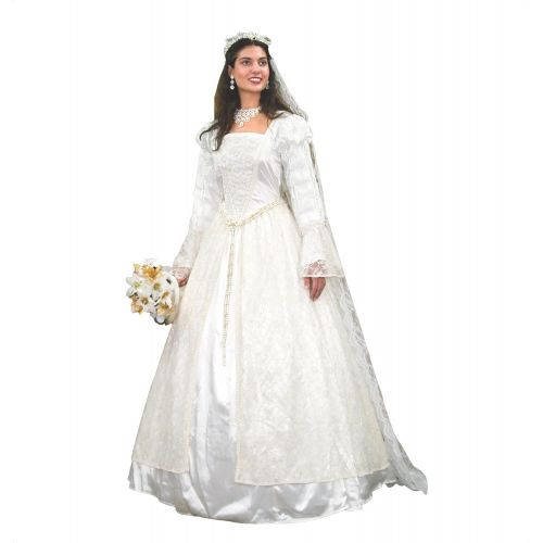  Museum Replicas Renaissance Wedding Gown & Veil w/Flowers and Pearls