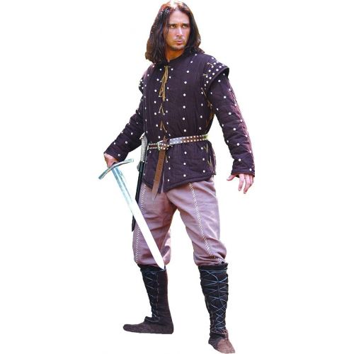  Museum Replicas Robin of Locksley Mens Brown 2 Piece Medieval Gambeson Removeble Sleeves