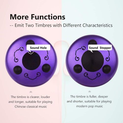  Musfunny Steel Tongue Drum 6 inches 8 Notes Percussion Instrument C-Key Handpan Drum with Bag,Couple of Mallets Wiping Cloth for Musical Education Concert Mind Healing Yoga Meditation (Purp