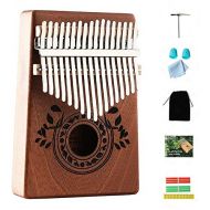 Musfunny Kalimba Thumb Piano 17 Keys with Study Instruction and Tune Hammer,Portable Mbira Sanza Finger Piano, Gift for Kids Adult Beginners Music instrument lover. (High End 17 Key)