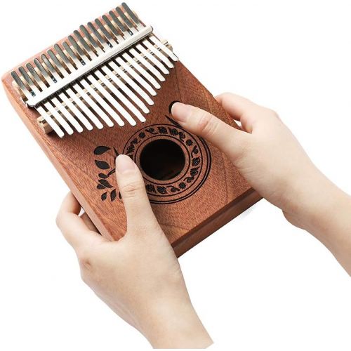  Musfunny Kalimba Thumb Piano 17 Keys with Study Instruction and Tune Hammer,Portable Mbira Sanza Finger Piano, Gift for Kids Adult Beginners Music instrument lover. (High End 17 Key)