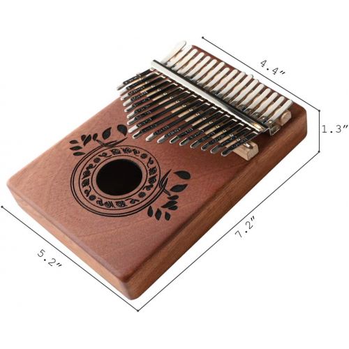  [아마존베스트]Musfunny Kalimba Thumb Piano 17 Keys with Study Instruction and Tune Hammer,Portable Mbira Sanza Finger Piano, Gift for Kids Adult Beginners Music instrument lover. (High End 17 Key)