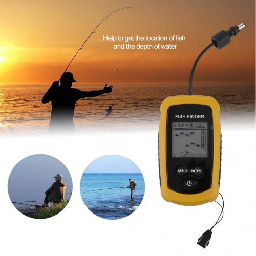  Music 100m Depth Fish Finder Detector Portable River Lake Sonar Fishing Sensor Alarm