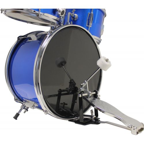  [아마존베스트]Music Alley 3 Piece Kids Drum Set with Throne, Cymbal, Pedal & Drumsticks, Blue, (DBJK02)