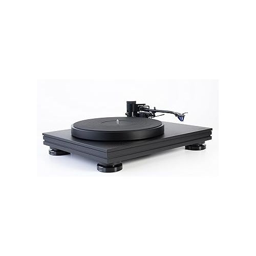  Music Hall Stealth 3-Speed Direct-Drive Audiophile Turntable with a Unique Multi-Layer Plinth Design | Pre-Mounted Ortofon 2M Blue Cartridge | 9” S-Shape Tonearm w/Detachable Headshell |