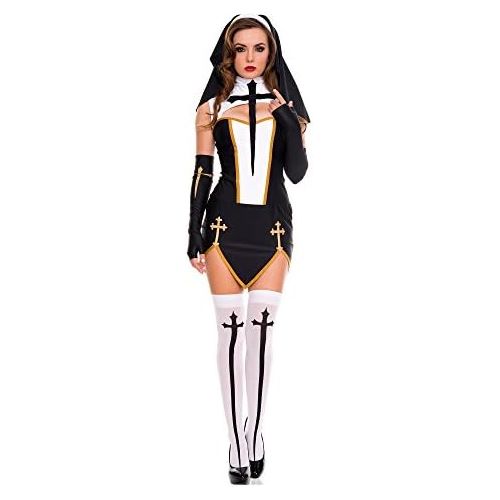  할로윈 용품Music Legs - Sexy Bad Habit Nun Costume